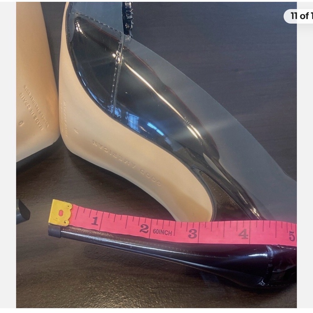 NIB GOOD AMERICAN Cinder-F*cking-Rella smoke translucent w/ jeweled toe SZ 5.5 - Picture 11 of 11